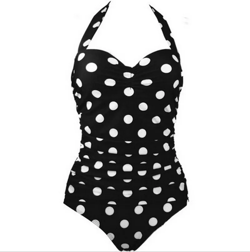 Женский купальник Maillot De Bain однотонный большого размера XXL в горошек|full body