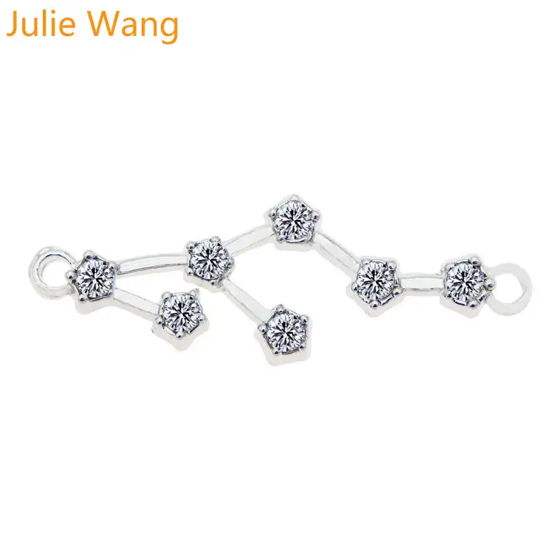 Julie Wang 12 шт. белый к смешанный 12 созвездия зодиака амулеты циркония сплава ожерелье браслет ювелирных изделий Аксессуары