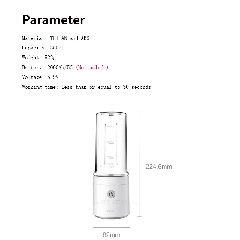 Новинка Xiaomi Pinlo машина для приготовления фруктов и овощей Мини Электрический фруктовый сок соковыжималка Бытовая дорожная соковыжималка