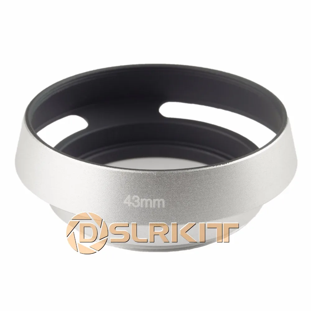 43mm Silver Metal Vented Lens Hood for Canon Olympus Leica M Contax Fujifilm Sony