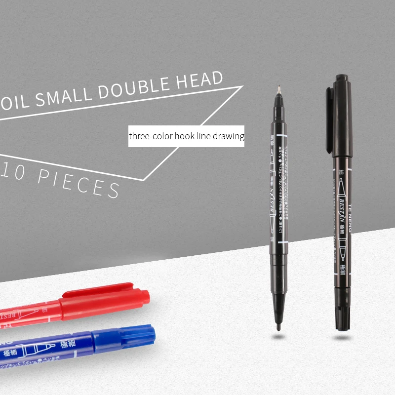 3 шт. креативный двойной маркер водостойкая Перманентная черная чернильная ручка