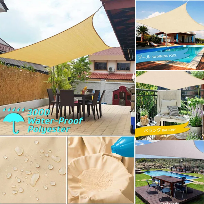 Sun Shade Sail Waterproof Rectangle Canopy for Patio Garden Outdoor Camping and Activities Shelter Sunshade | Дом и сад