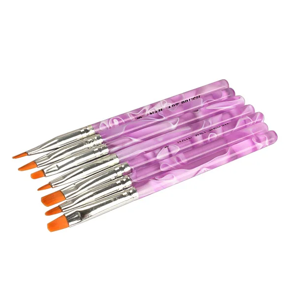 

7PCS Acrylic UV Gel Nail Art Tips Painting Brush Pen Builder Handle Tool