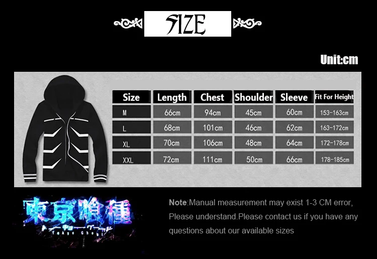 

Anime Tokyo Ghoul Hoodie Cosplay Costumes Kaneki Ken Hooded Jacket Daily Casual Sweatshirt