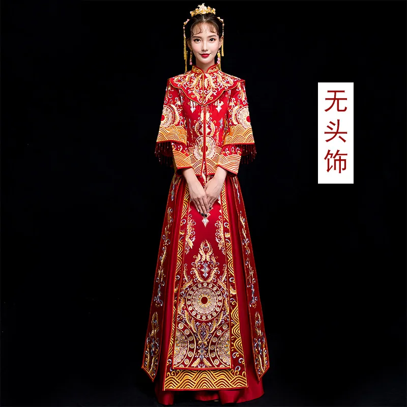 Новое поступление традиционное китайское свадебное платье длинное Ципао ручной