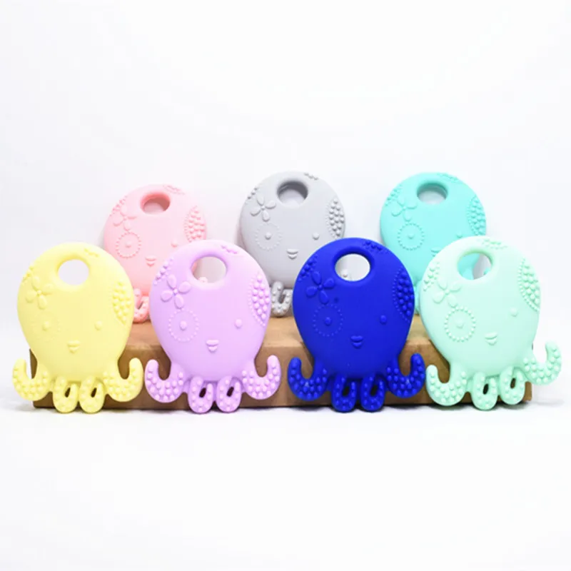 20 PCS Baby Teethers Silicone Octopus Shape Teething Baby Toys Food Grade Teether Teething Baby Dental Care Octopus Teethers