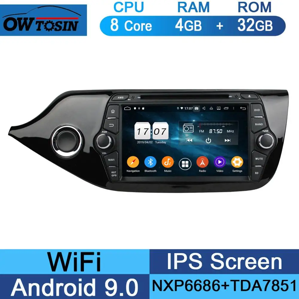 32G " ips Octa 8 ядерный 4 Гб ОЗУ+ 64 Гб ПЗУ Android 9,0 Автомобильный DVD Радио gps Navi для Kia CEED 2013 DSP CarPlay Parrot BT - Цвет: 32G