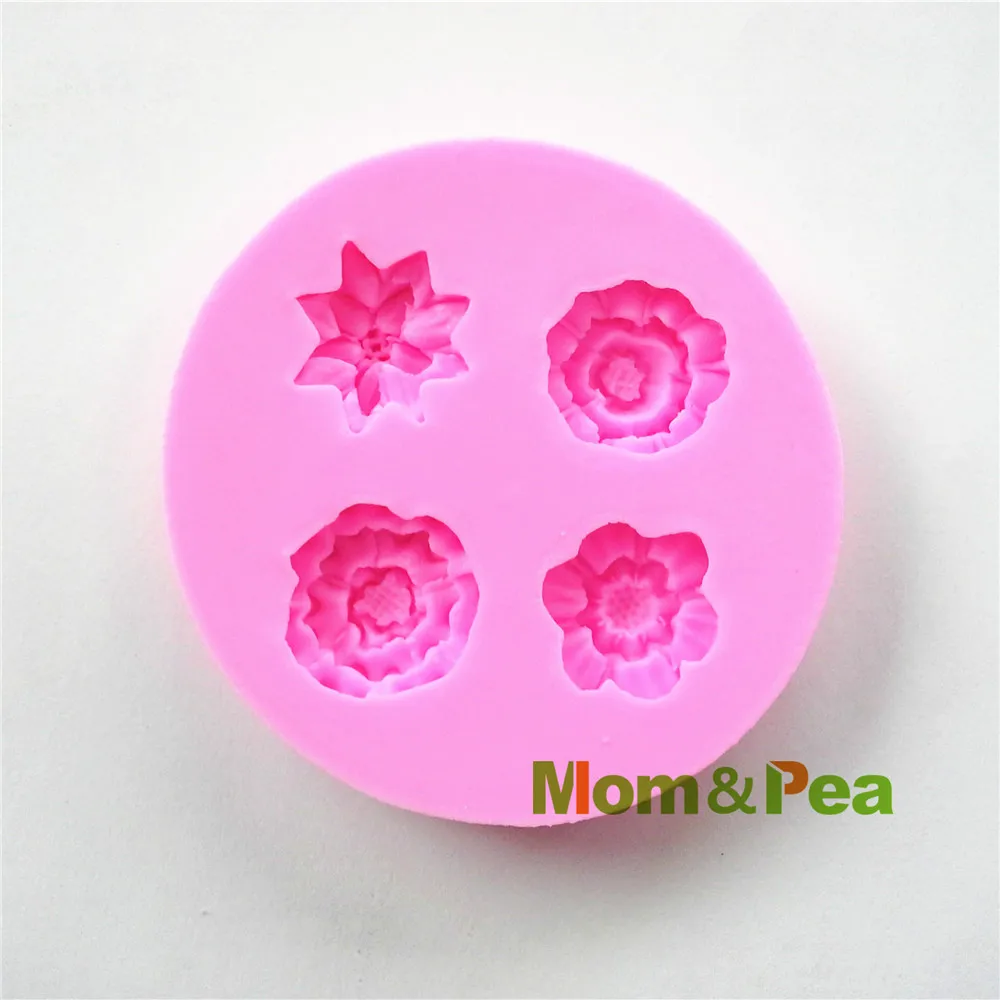 0497 Бесплатная доставка Мини силиконовая форма для мыла в форме цветов Mom &amp Pea