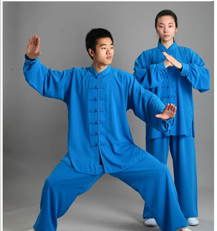 Унисекс традиционная китайская одежда 14 цветов с длинным рукавом Wushu TaiChi форма