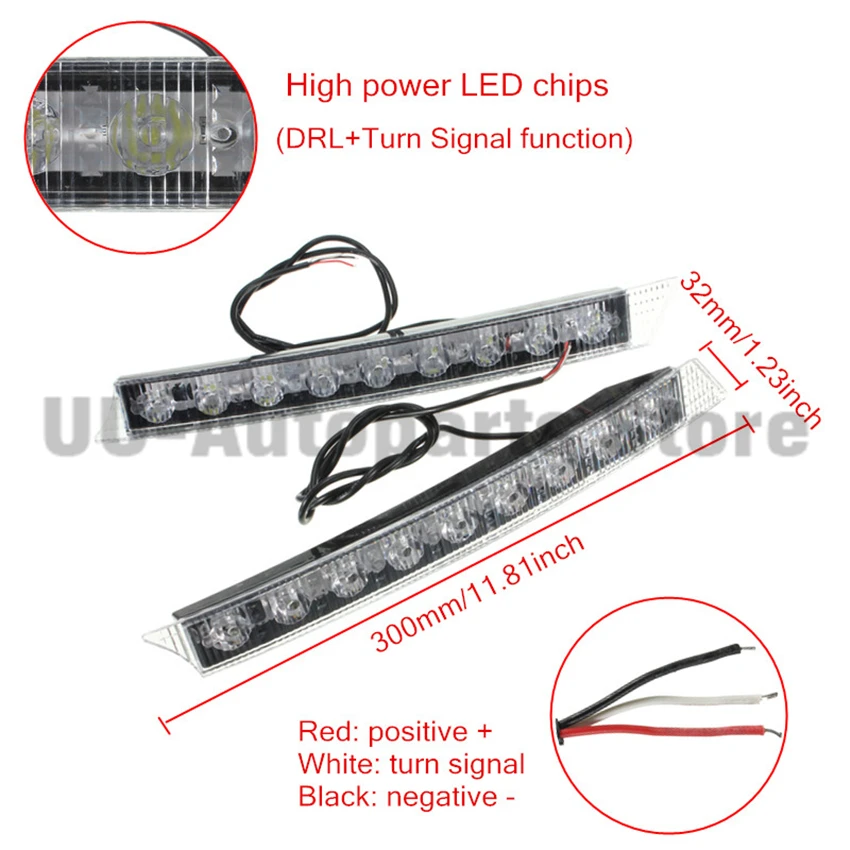 1 пара 9 светодиодный ных автомобильных белых противотуманных фар и поворотных