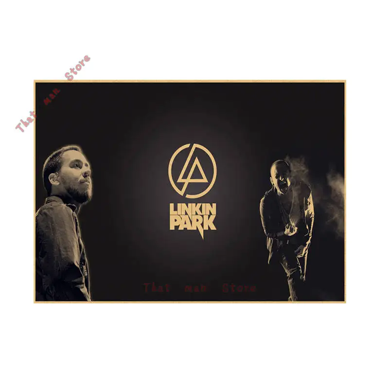 Винтажная ретро-рок-группа Linkin park, музыкальная гитара, матовая крафт-бумага, античный плакат, настенная наклейка, домашний декор - Цвет: Сливовый