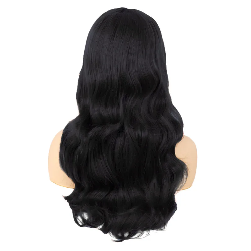 Brownish Black MapofBeauty длинные волнистые волосы парики для женщин термостойкие косплей парик Хэллоуин вечерние светильник темно-коричневый черный синтетические волосы - Цвет: Brownish Black