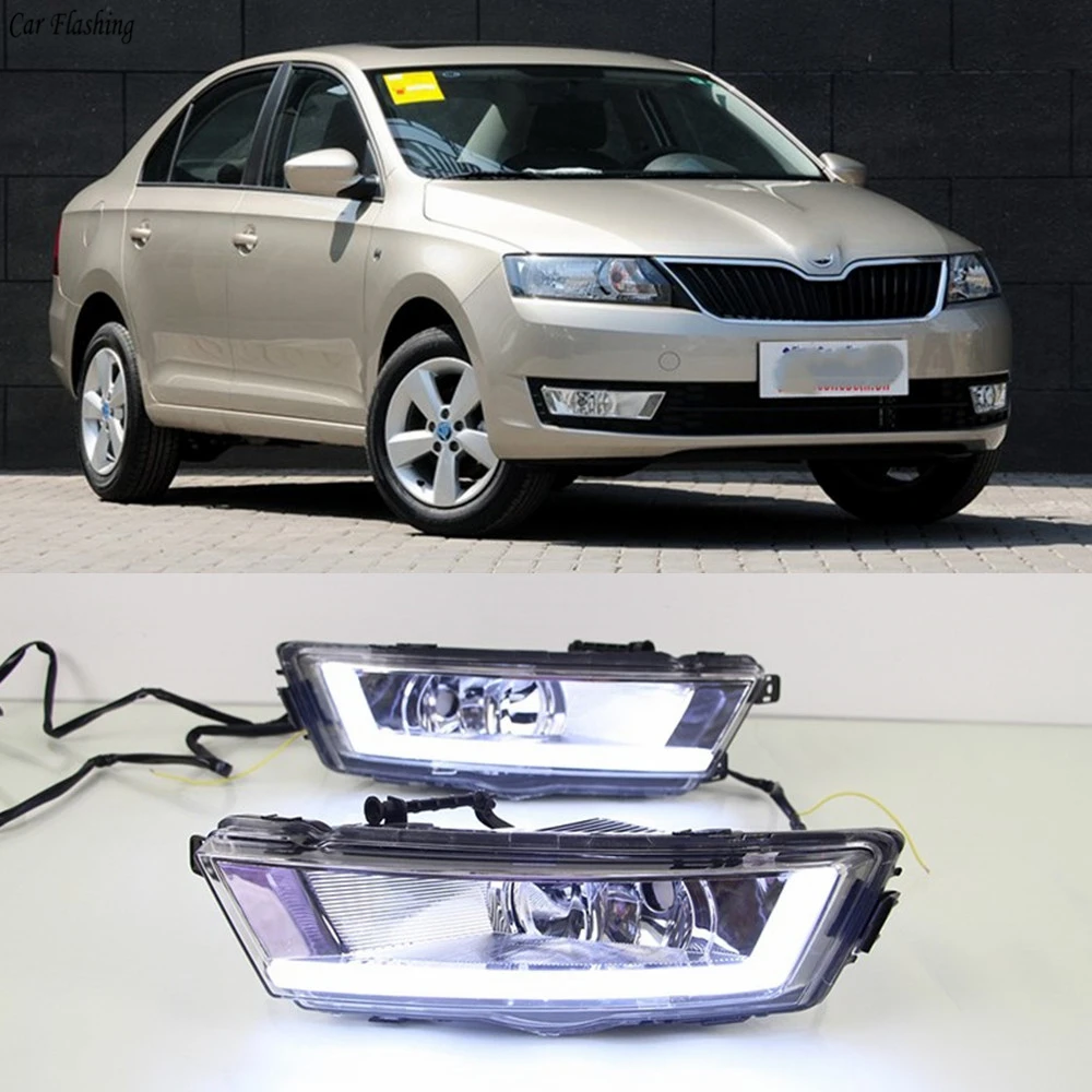 Автомобильная проблесковая 1 набор 12V светодиодный DRL Дневной светильник с желтым