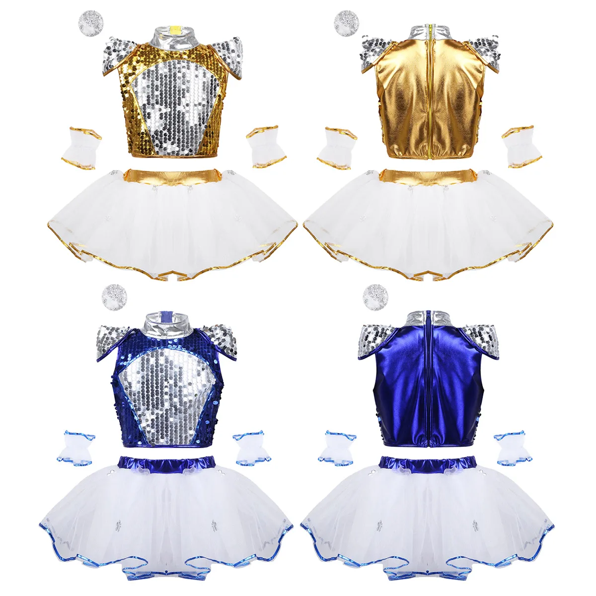 New Sequins Kids Jazz Dance Modern Cheerleading Costumes Hip Hop Girls Crop Top And Pants for Stage Performance Wear |