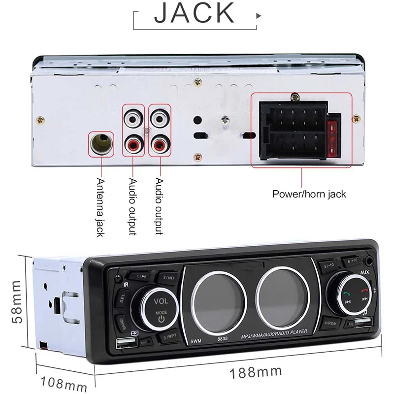 Автомобильный музыкальный MP3 плеер Bluetooth аудио винтажное автомобильное радио ЖК