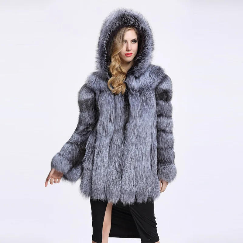2018 Winter New fashion brand Fake fox fur hooded soft fur jacket women's warm thicker warm Faux fur coat wj1230wj
