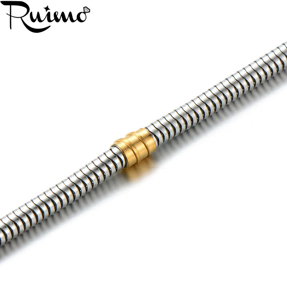 RUIMO, распродажа, 316l, нержавеющая сталь, покрытие, Золотая змея, цепи, браслеты для DIY, европейские Женские Подвески, бусины, для изготовления ювелирных изделий, 5 шт
