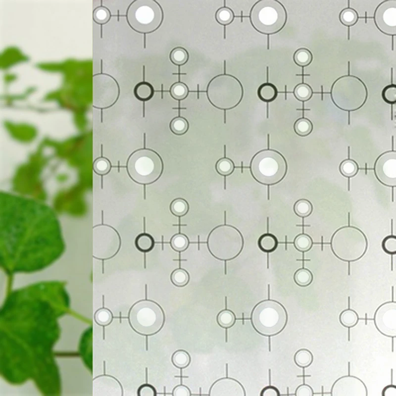 45*200 см Черно-белая круглая пленка для окон самоклеящаяся декоративная стекла