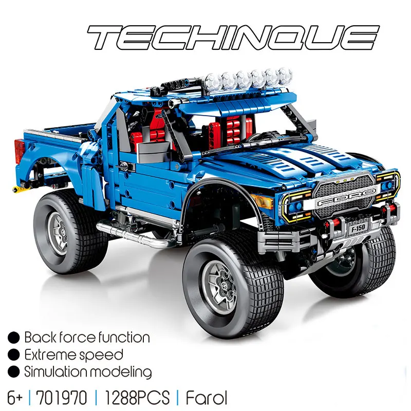 Technic Series 701970 Новый F 150 Raptor модель машины пикап Строительные блоки Набор