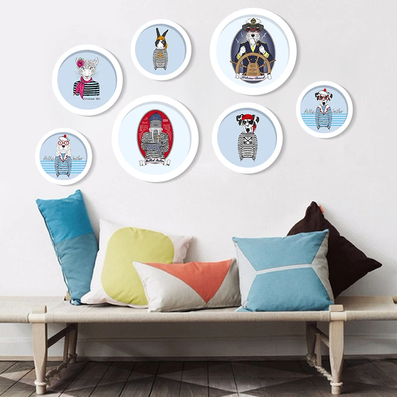 DIY креативный подарок круглая фоторамка диван фон Мультяшные животные подвесная