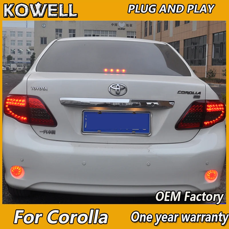 KOWELL Auto Styling für Toyota Corolla Schwanz Lichter 2007-2010 Corolla LED Schwanz Licht Altis LED Hinten Lampe DRL + bremse + Park + Signal