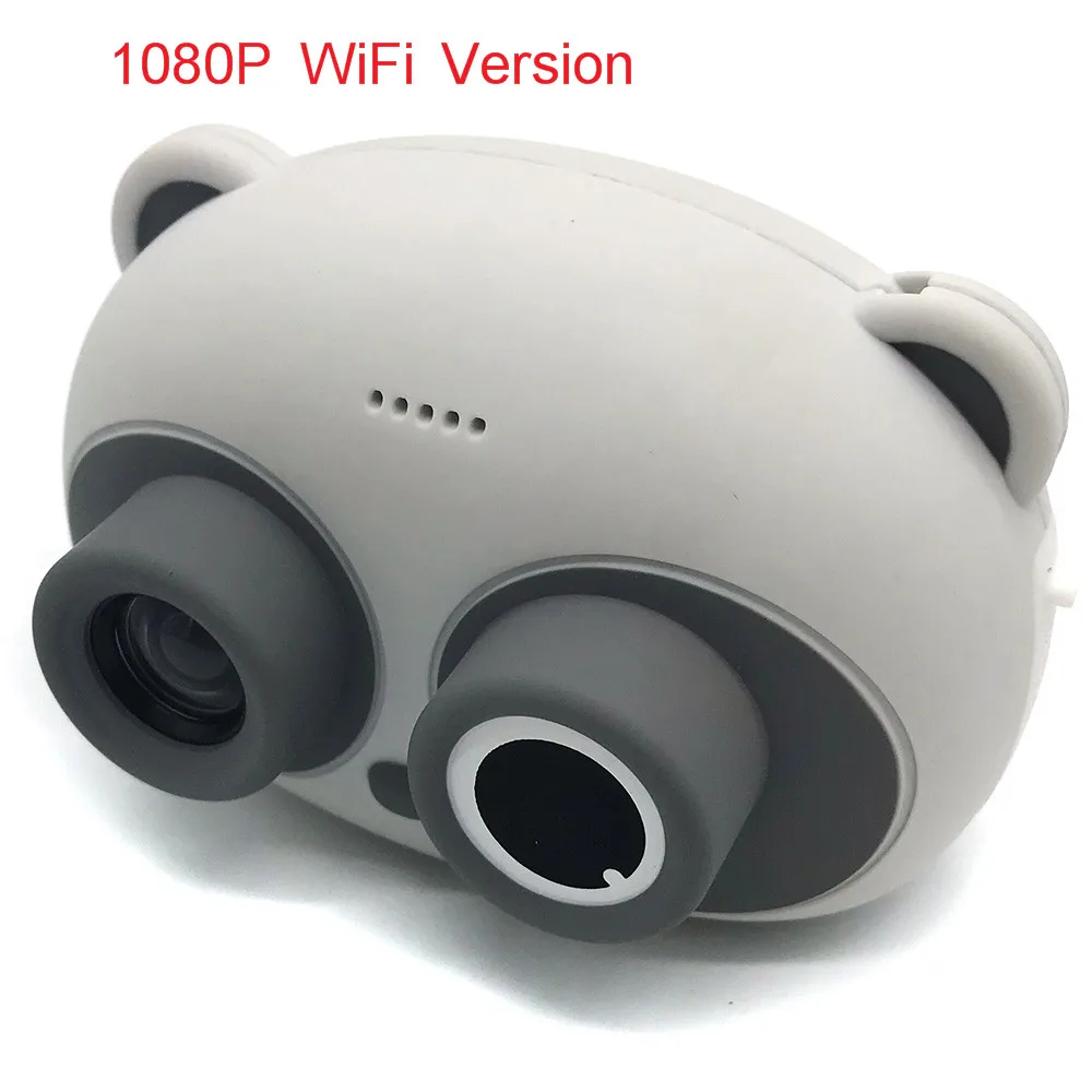 Gray JJRC C22 мини Детская мультяшная камера в виде панды Wi-Fi беспроводная передача 1920*1080 Разрешение Спортивная Экшн-камера для детей подарок - Цвет: Gray