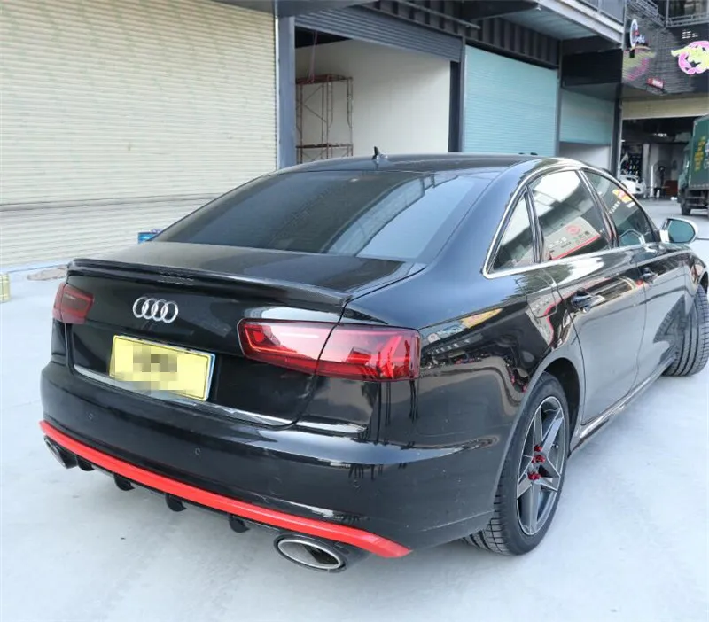 Спойлер из углеродного волокна для Audi A6 S6 RS6 2012- высокое качество Спойлеры авто аксессуары по EMS