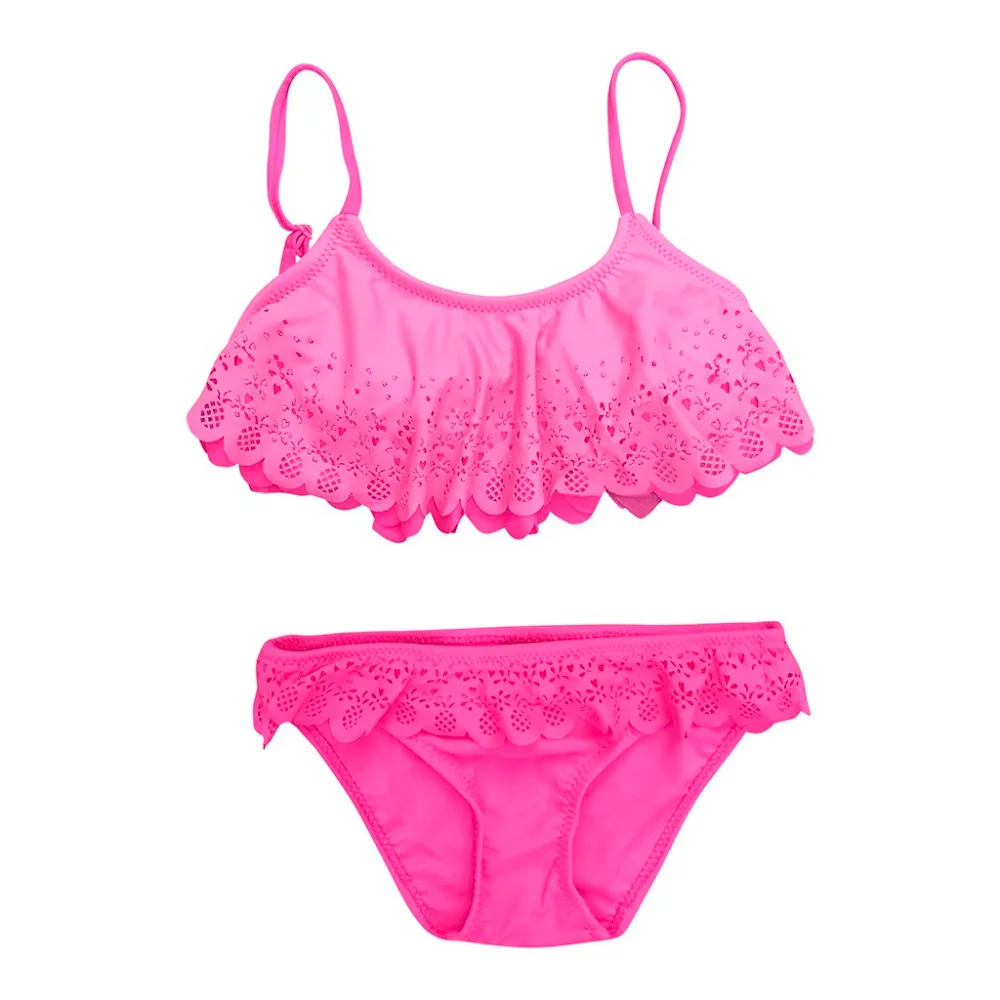 Infant Kids Girls Ruffles Hollow Summer Swimwear Swimsuit Bikini Set body swimsuit for girls children Outfits JAN18 |
