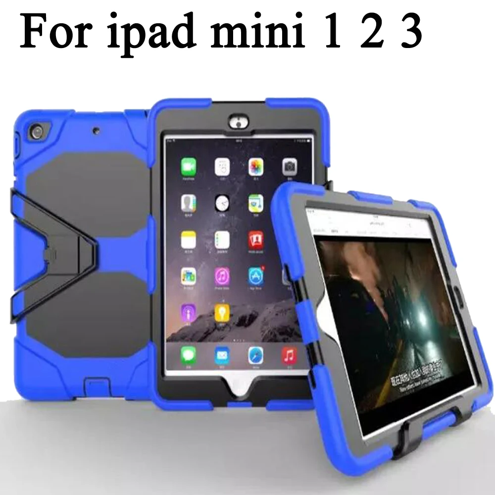 360 Защитный чехол на весь экран для Apple iPad Mini 3 2 1 mini retina Kickstand Kids силиконовый