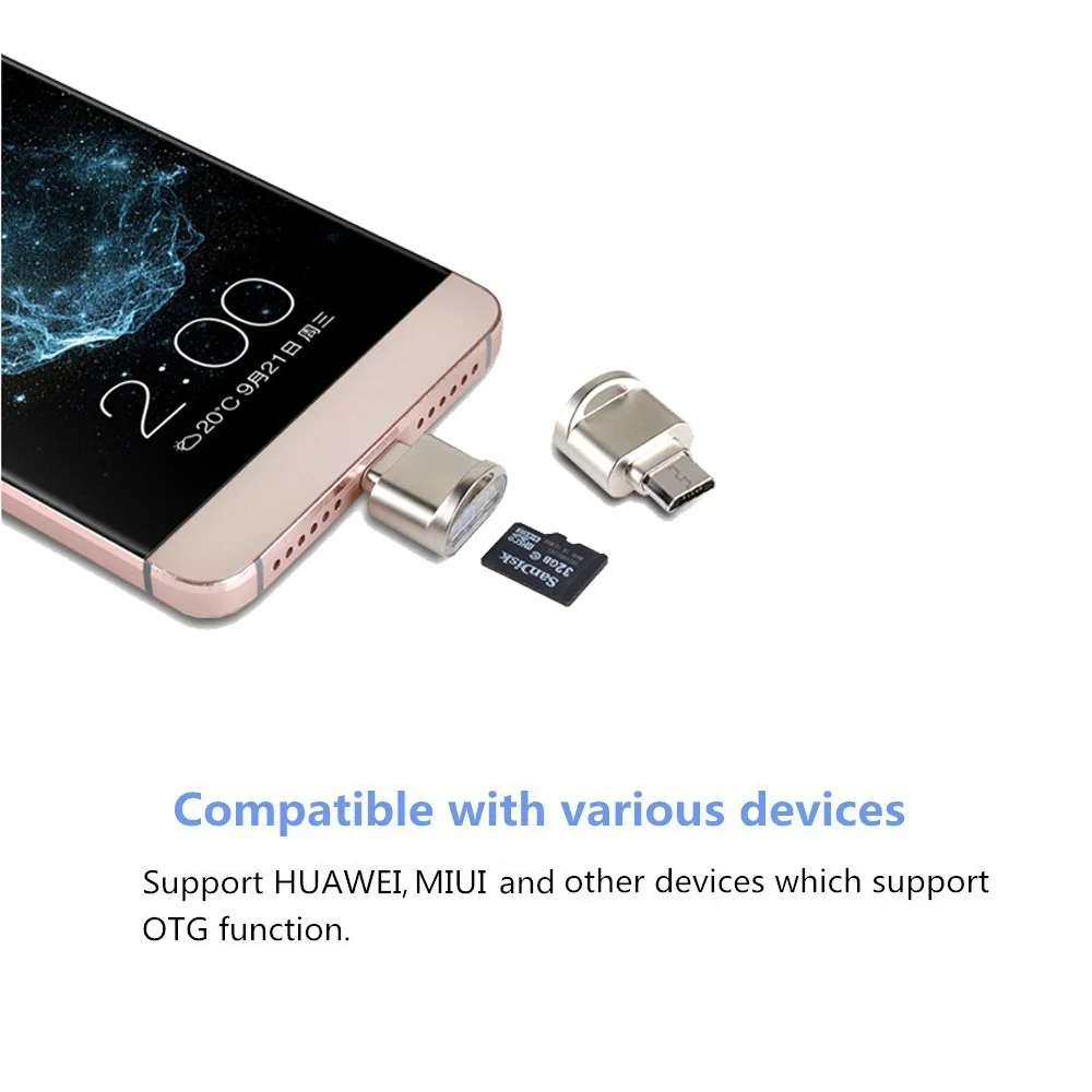 Android телефоны адаптер Micro USB SD TF кард-ридер OTG для SAMSUNG GALAXY SII I9100/GALAXY Xcover 3/GALAXY Note 4 |