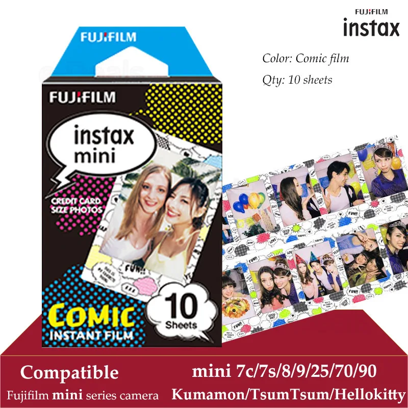 Fujifilm Instax Mini Film комикс 10 листов для 9 8 7s 7c 70 90 25 мгновенная полироидная камера