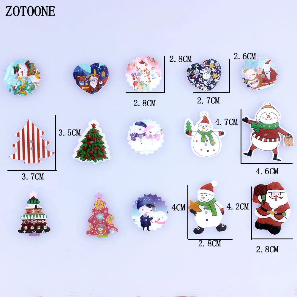 ZOTOONE 50 шт. Случайные Смешанные Рождественские декоративные пуговицы с 2