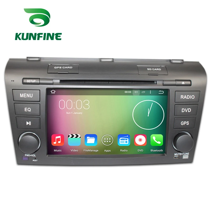 Kunfine Android 7.1 4 ядра 2 ГБ автомобильный DVD GPS навигации игрока стерео для Mazda 3 2007 2008 2009