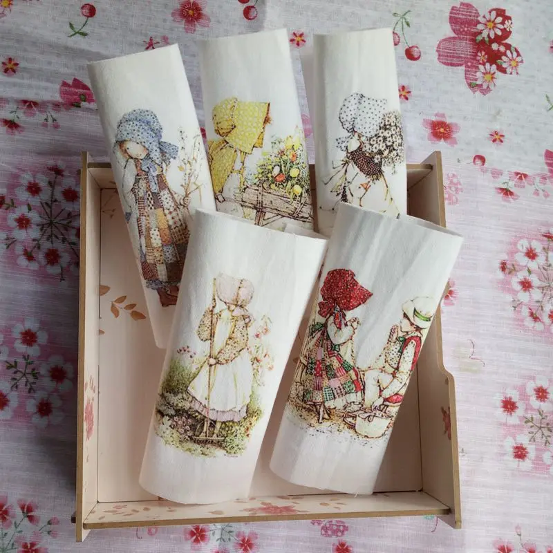 Микс 5 шт./лот цветы для девочек ручная роспись цифровая печать ткань 15*15 см холст