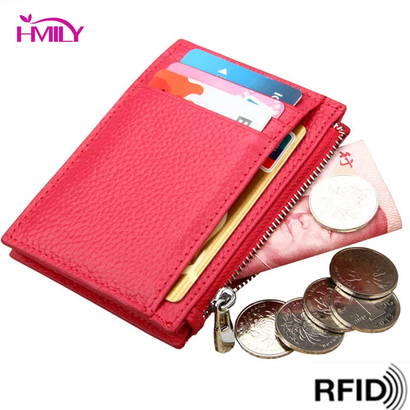 Кошелек для карт HMILY мужчин и женщин чехол из натуральной кожи с rfid блокировкой
