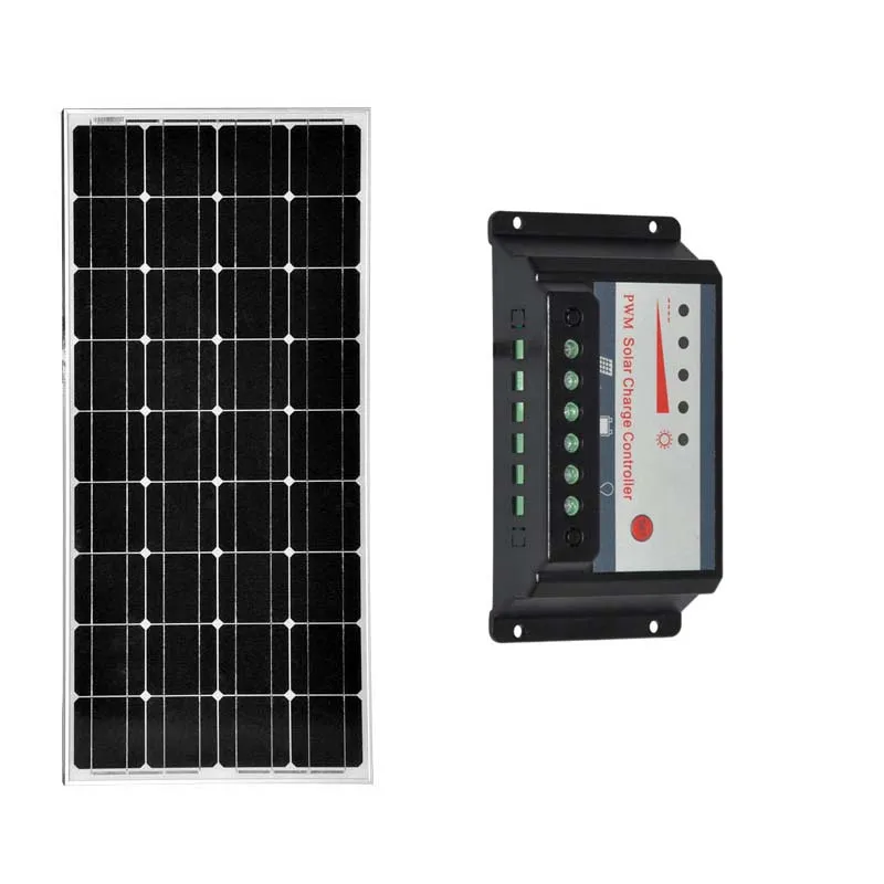 Солнечный комплект 12v 100w Солнечная Панель Контроллер заряда 12 v/24 v 30A зарядное