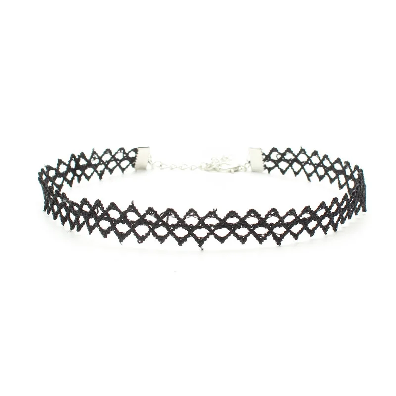 Модное черное ожерелье-чокер для женщин кружевное ожерелье в Корейском стиле