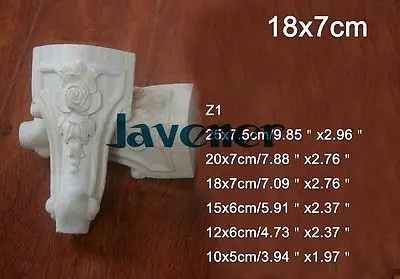 

Z1 -18x7cm Wood Carved Onlay Applique Carpenter Decal Wood Working Carpenter Leg Flower