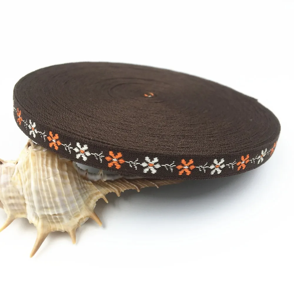 

10 м 8 мм 3/8 "тканая жаккардовая лента с цветочным принтом вечерние свадебное украшение подарок упаковка ручной работы аксессуары для одежды