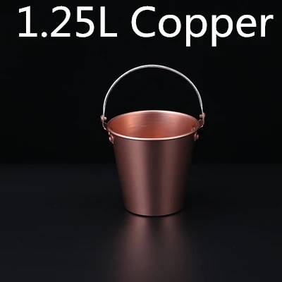 1.25L Copper 1.25L/1.75L серебряное/медное/золотое/синее/зеленое ведро для льда из нержавеющей стали, ведро для льда, вина, шампанского, охладитель пива, ледяная бочка - Цвет: 1.25L Copper