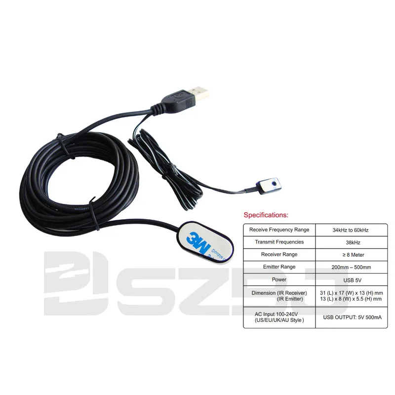 Комплект ИК-ретранслятора SZBJ U101A USB-ретранслятор с дистанционным управлением