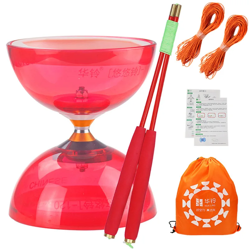 Red Chineseyoyo подшипник diabolo Игрушки Для Жонглирования профессиональный набор Diabolo упаковка 6 цветов на выбор с веревочной сумкой - Цвет: Red