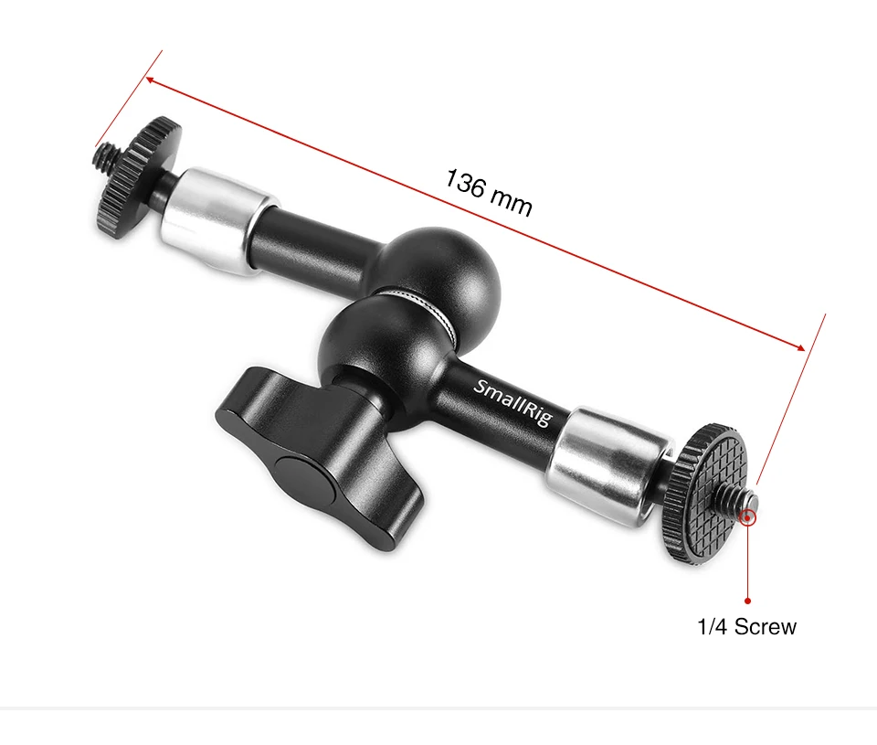 SmallRig камера 7 дюймов артикуляционный кронштейн EVF крепление для микрофона универсальное 1/" до 1/4" алюминиевое волшебное Крепление камеры 2065