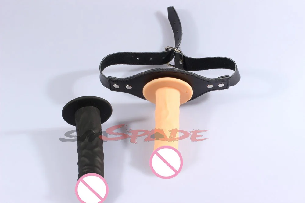 Кляп в виде силиконового дилдо реалистичные фаллоимитатор рот разъем для пары