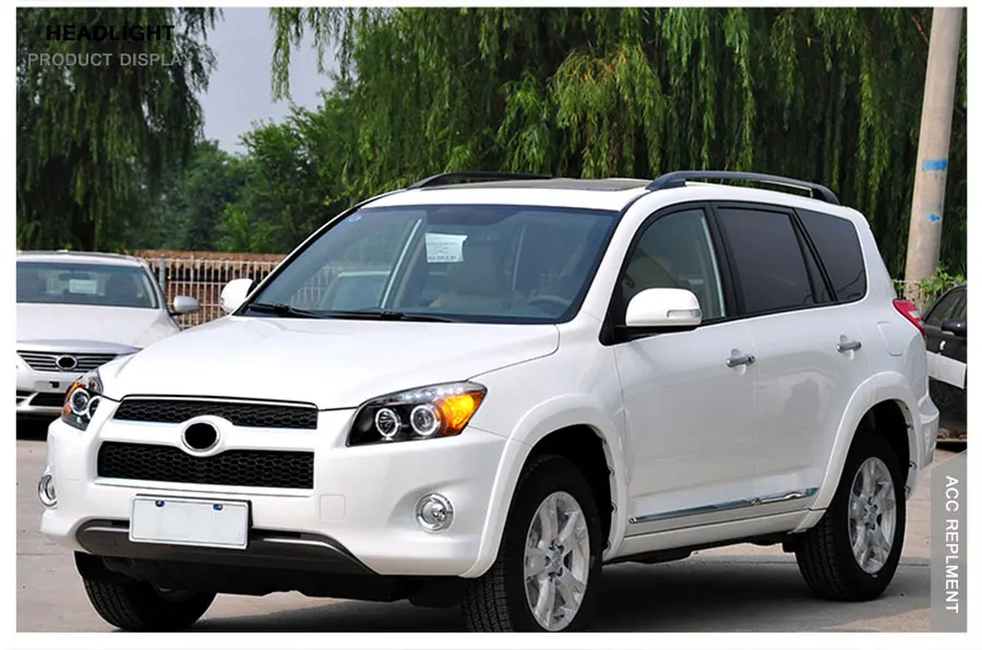 2 шт. светодиодный фары для Toyota RAV4 2009-2013 светодиодный Автомобильные фары ангельские глазки комплект ксеноновых фар, Высокопрочная конструкция протовотуманная подсветка Габаритные огни
