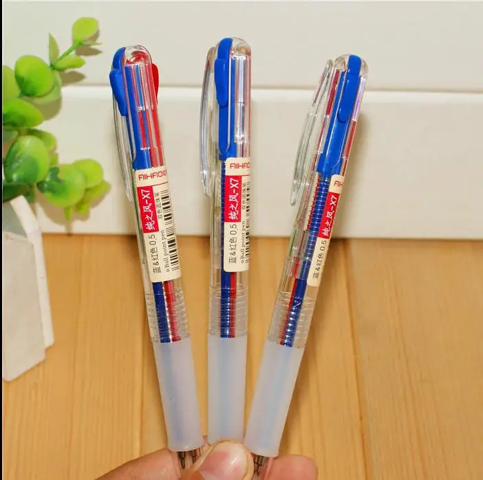 Новый выдвижная ручка шариковая X7 бренд два двойной Цвета Винтаж Стиль школы и