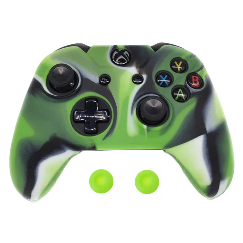 Green Camo Силиконовый защитный чехол ZOMTOP для XBox One X S, защитный чехол для контроллера, защита для переноса воды, камуфляжная крышка, крышки для ручек - Цвет: Green Camo