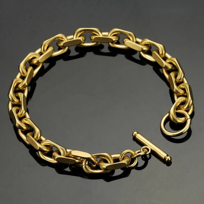 

Fashion Gold Silver Black Color Stainless Steel Cuban Link Bracelet Curb Chain Bracelet For Men Women Hippie Hip hop Jewelry