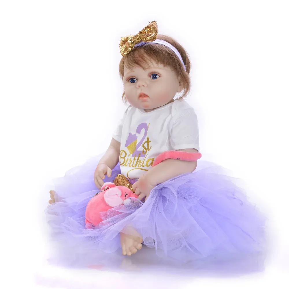 vinyl bebes reborn dolls girl silicone body doll 55cm dollmai 2019 Newest design Realistic boneca toys for Girl Christmas Gift | Игрушки и