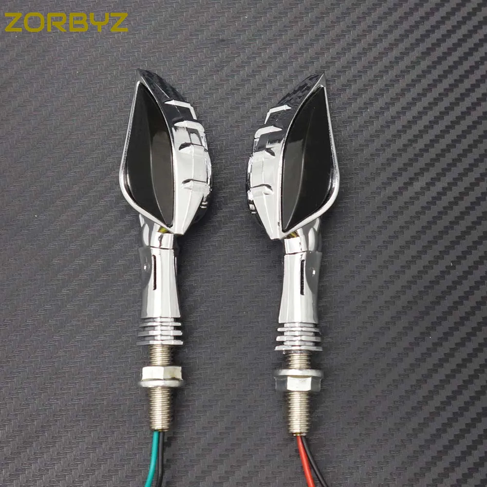 ZORBYZ черный/хром Череп указатель поворота индикатор мотоцикл Уличный спорт